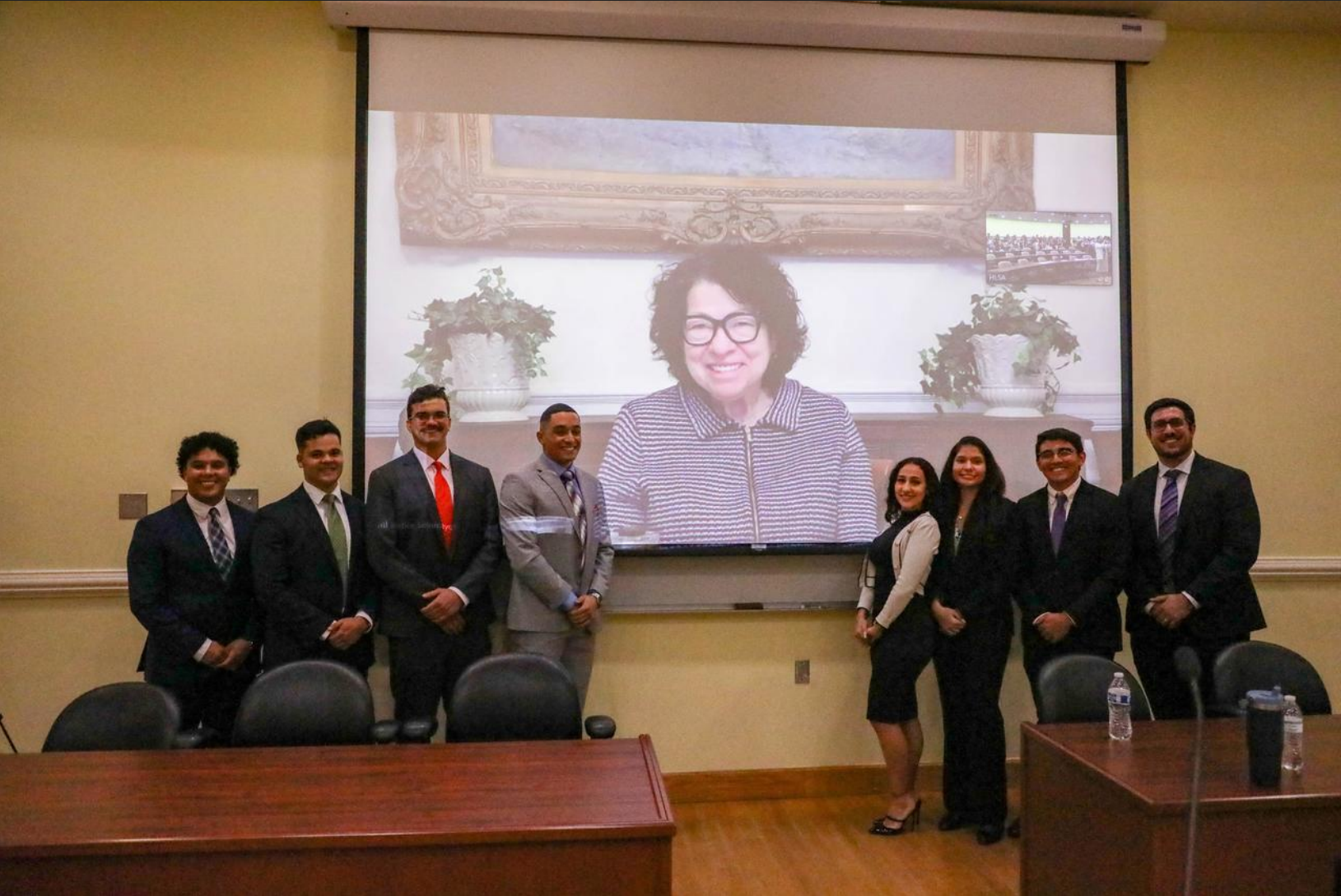 HLSA Executive Board poses with Justice Sotomayor after the Q&A Session