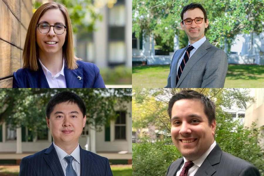 Professors Nadia Banteka, Jacob Eisler, Henry Wang, and Michael Morely