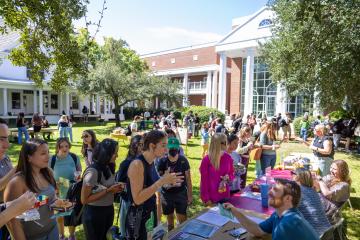 A Wideshot Photo of FSU Law Students on the Green