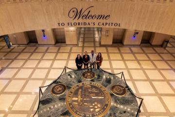 A Photo of Professor Annino and FSU Law Students Posing at the Capitol