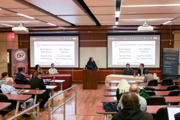 Caryn Lavernia Moderating Panelists Rich Harper, Ben Odom, Ronak Ray, and Lauren Scholz at AI Day in the Capital Event
