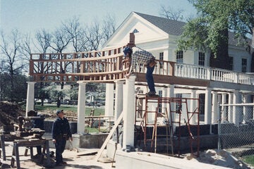 Building the gazebos and walkways