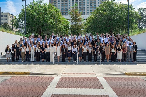 The Florida State University College of Law Class of 2029 poses for a group photo.