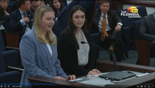 Sara Clark and Veronica Hernandez speak in support of HB 29/SB 114 at the Senate Community Affairs Committee.